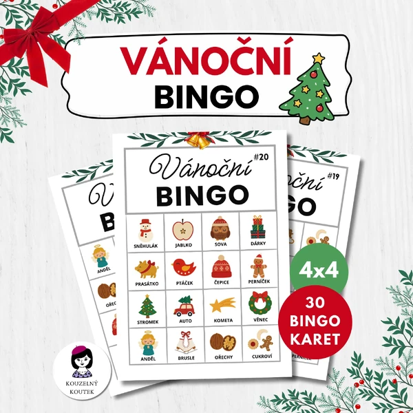 Vánoční bingo - hra pro děti | Vánoce | Advent | zima