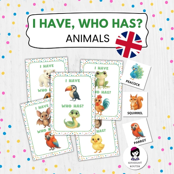 I have who has animals | Postřehovka zvířata | English game | English vocabulary 