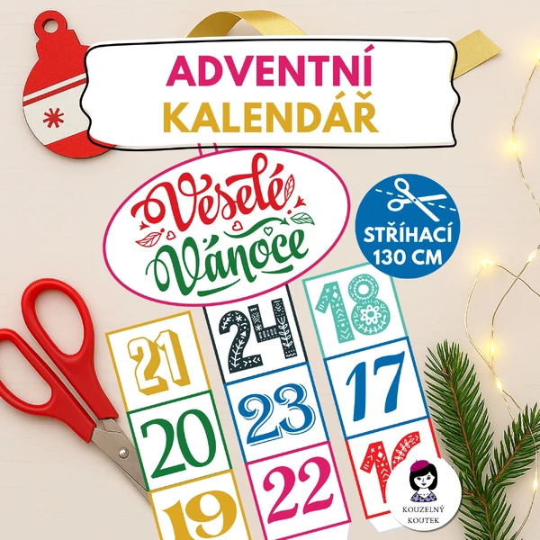 Adventní kalendář 3 | Stříhací | Odstříhávaní | Stříhání | Advent | Zima | Vánoce