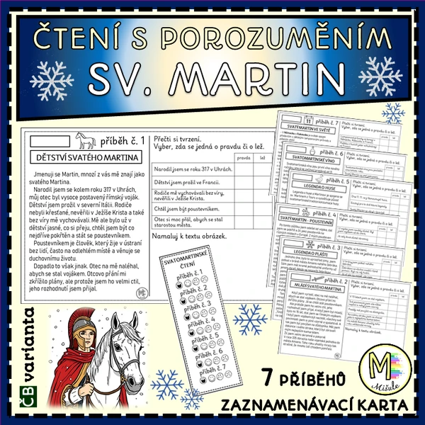 SVATÝ MARTIN - ČTENÍ S POROZUMĚNÍM - 7 příběhů