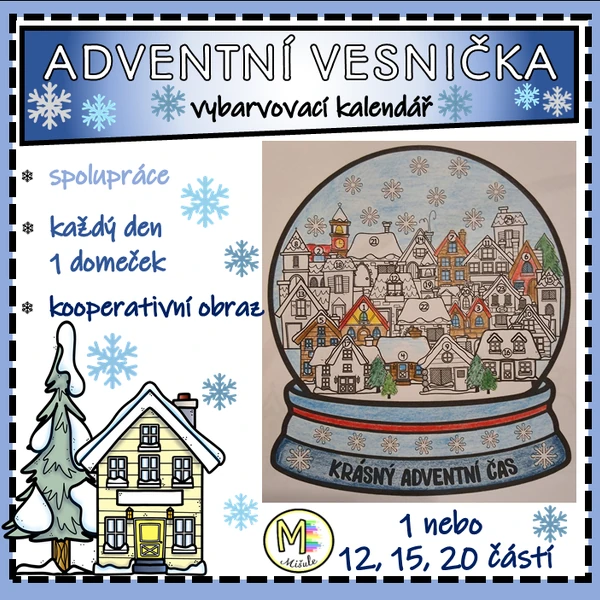 ADVENTNÍ VESNIČKA - VYBARVOVACÍ KALENDÁŘ