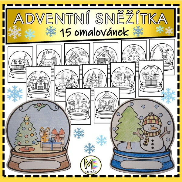 ADVENTNÍ SNĚŽÍTKA - omalovánky