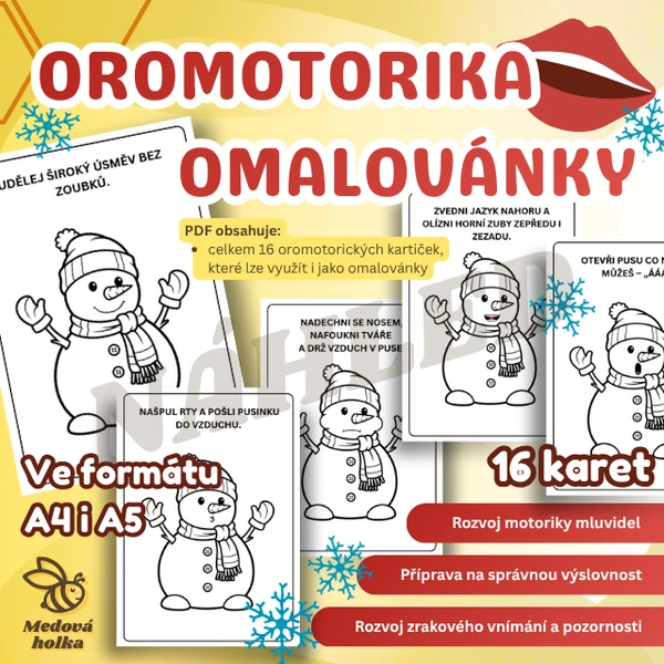 Oromotorika (omalovánky) - Sněhulák