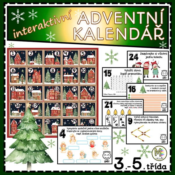 ADVENTNÍ KALENDÁŘ- INTERAKTIVNÍ- 3. - 5. TŘÍDA