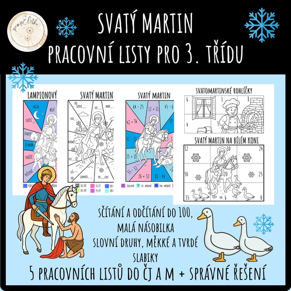 Svatý Martin – pracovní listy pro 3. třídu