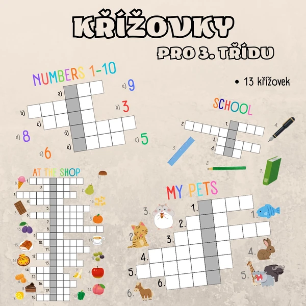 Anglické křížovky pro 3. třídu