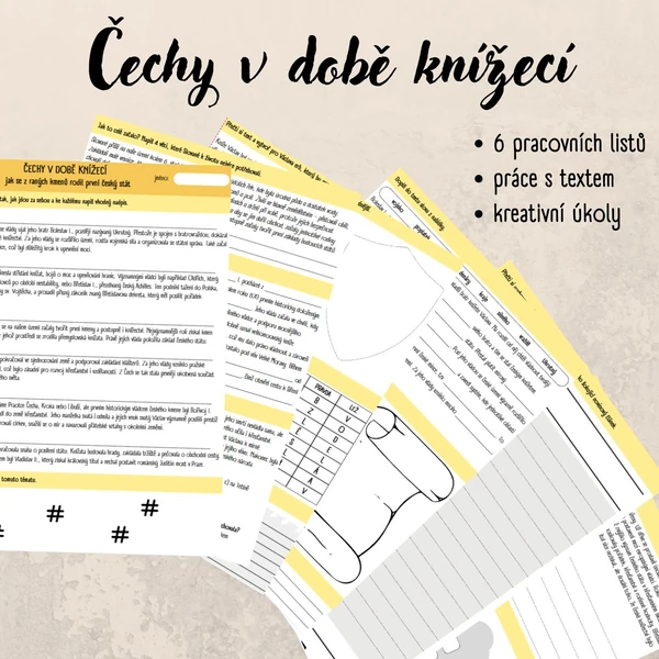 Čechy v době knížecí - pracovní listy