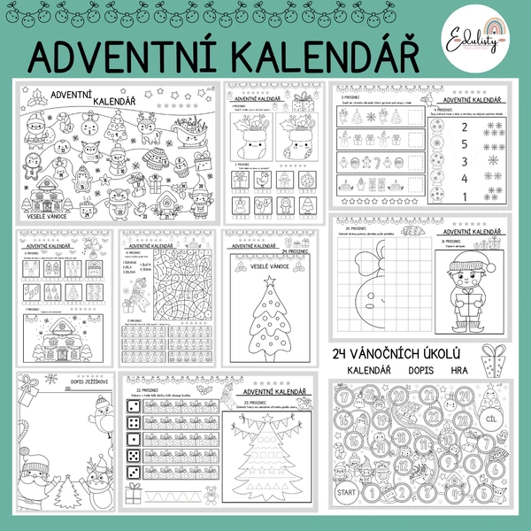 Adventní kalendář – Vánoční úkoly pro 1. třídu