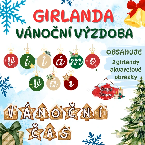 VÁNOCE - vánoční girlanda - vánoční výzdoba