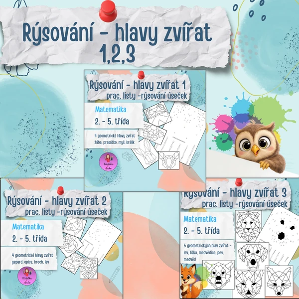 Rýsování - hlavy zvířat 1,2,3 (zvýhodněný set)
