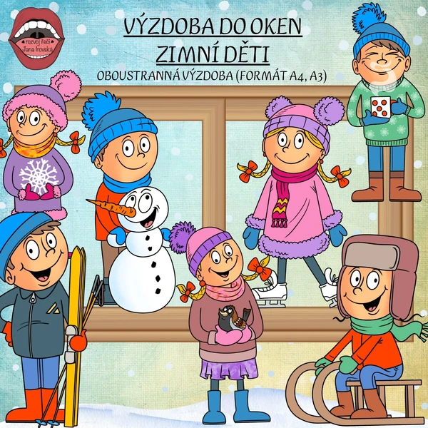 VÝZDOBA DO OKEN: ZIMNÍ DĚTI