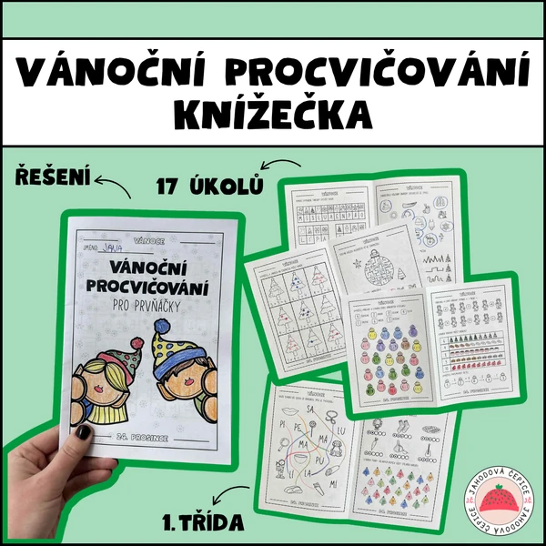 Vánoční procvičování - knížečka - 1. třída
