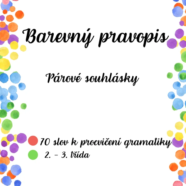 Barevný pravopis - párové souhlásky