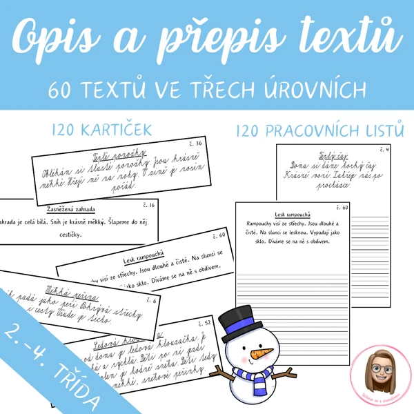 ZIMA - opis a přepis textů