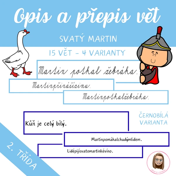 SV. MARTIN - přepis a opis vět
