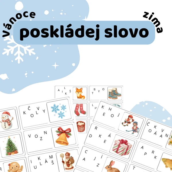 Poskládej slovo - zima, Vánoce