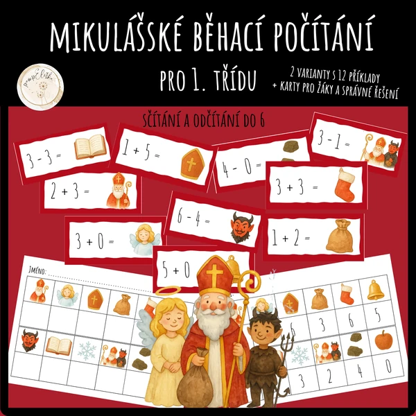 Mikulášské běhací počítání pro 1. třídu