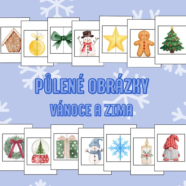 Půlené obrázky (Vánoce a zima)