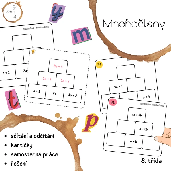 Mnohočleny - sčítání a odčítání (pyramidy)
