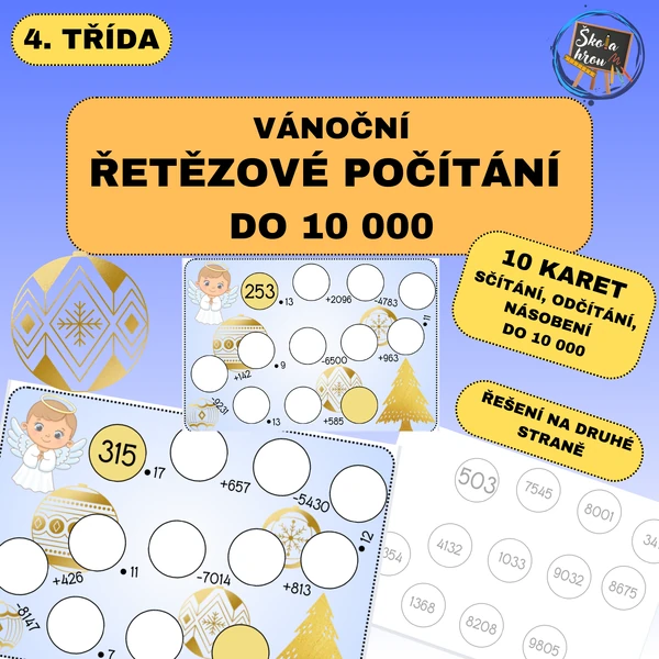 Vánoční řetězové počítání do 10 000