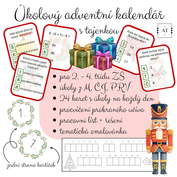 Úkolový adventní kalendář s tajenkou