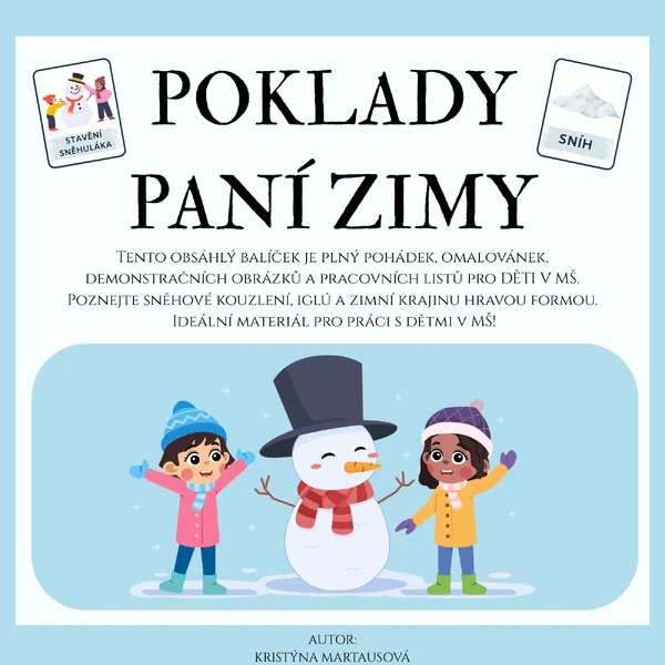 POKLADY PANÍ ZIMY - Didaktický a tvořivý balíček