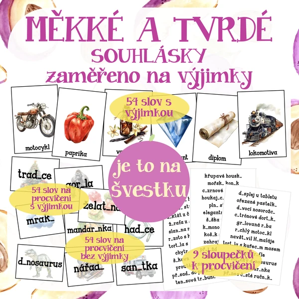 Tvrdé a měkké souhlásky - zaměřeno na výjimky