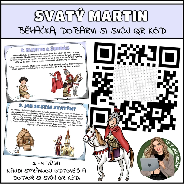 Svatý Martin - běhačka, dobarvení QR kódu