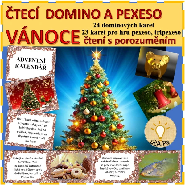 ČTECÍ DOMINO A PEXESO - VÁNOCE