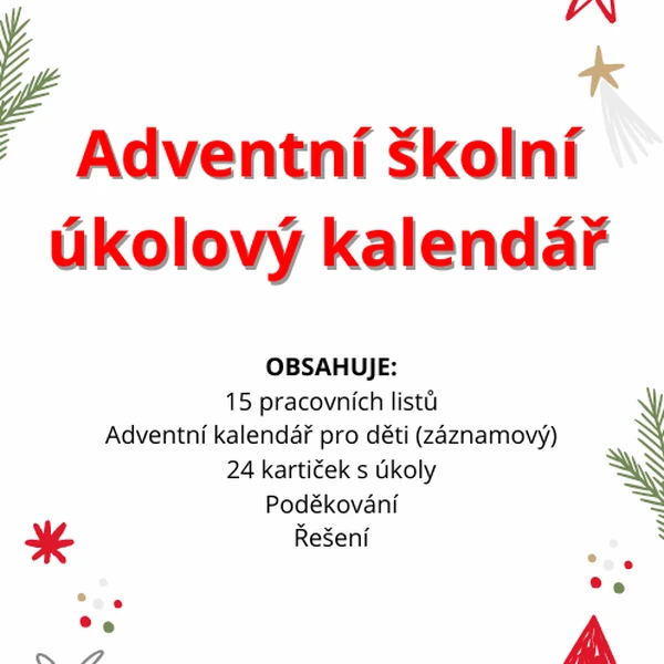 Adventní školní úkolový kalendář