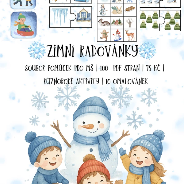 ❄️ Zimní radovánky – 100 stran aktivit pro mateřské školy