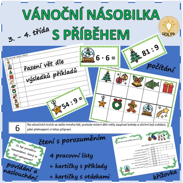 VÁNOČNÍ NÁSOBILKA S PŘÍBĚHEM