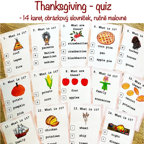 Thanksgiving - obrázkový kvíz - picture quiz