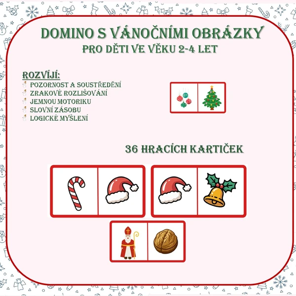 Domino s vánočními obrázky
