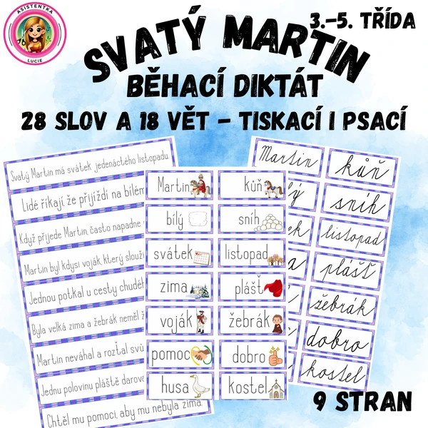 Svatý Martin - běhací diktát pro 3.-5. třídu