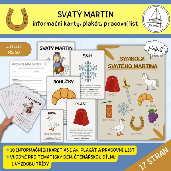 Svatý Martin - informační karty, plakát, pracovní list