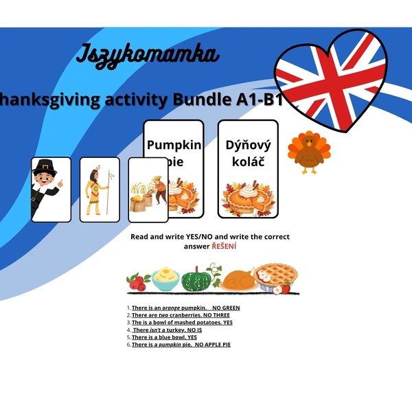 Thanksgiving acitivty bundle A1-B1