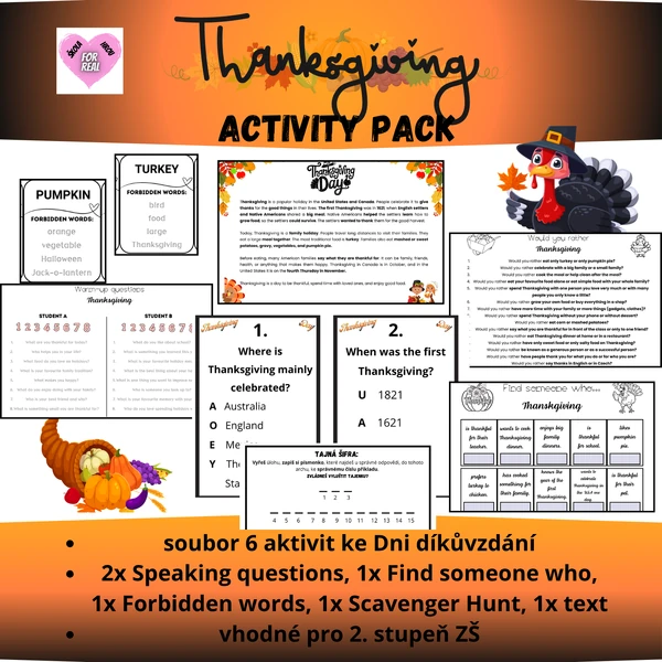 Thanksgiving day activity pack
