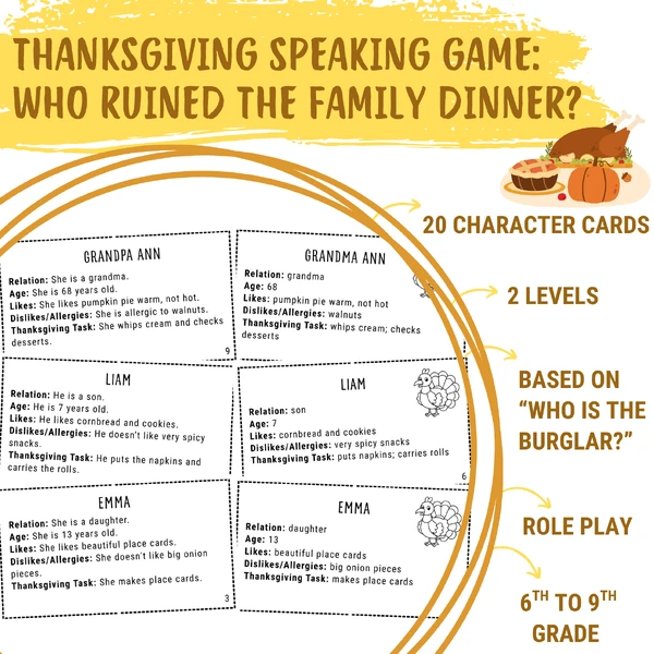 Thanksgiving speaking game: Who ruined the family dinner?