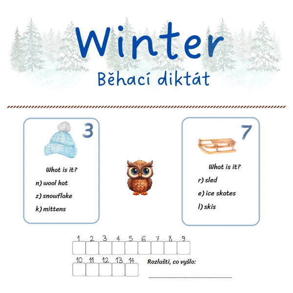 Winter - běhací diktát