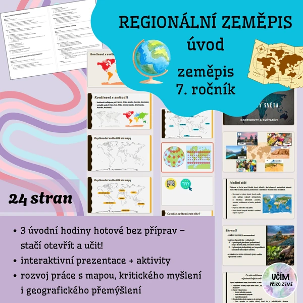 Regionální zeměpis - úvod: balíček materiálů