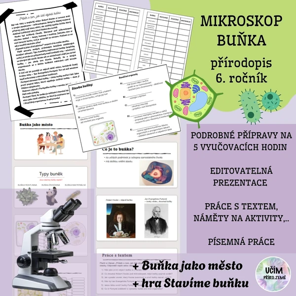 Mikroskop, buňka - balíček materiálů