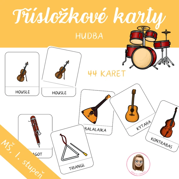 HUDBA - třísložkové karty