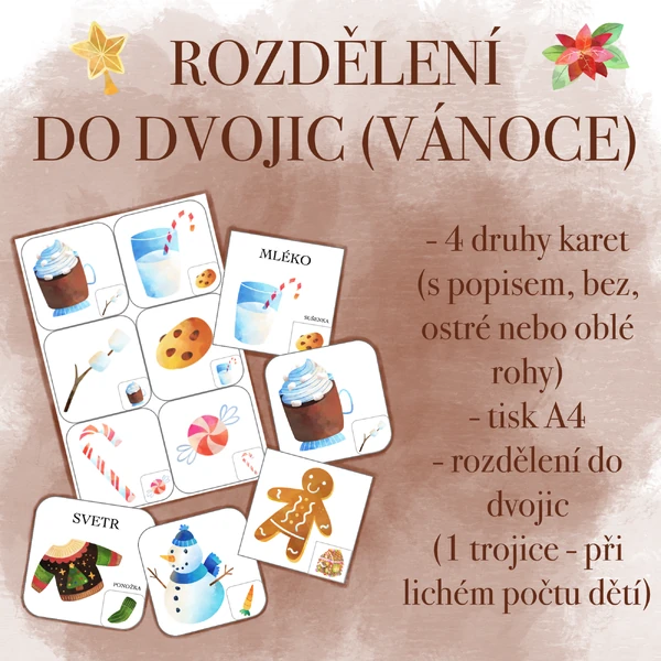 Rozdělení do dvojic - Vánoce