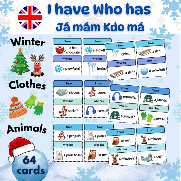 I have...Who has ? Já mám...Kdo má? - Winter / Winter Clothes / Animals