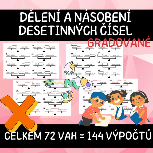 Váhy - dělení a násobení desetinných čísel