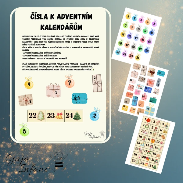 🧵 Adventní kalendář – čísla 🧵