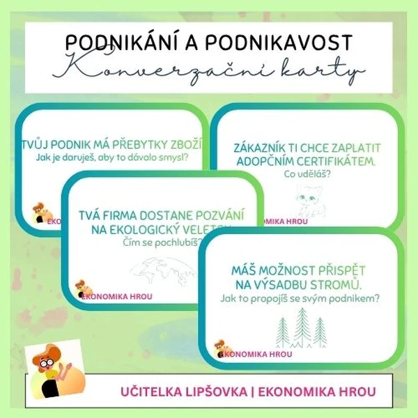 EKONOMIKA | PODNIKAVKY (S DOPADEM) - konverzační kartičky