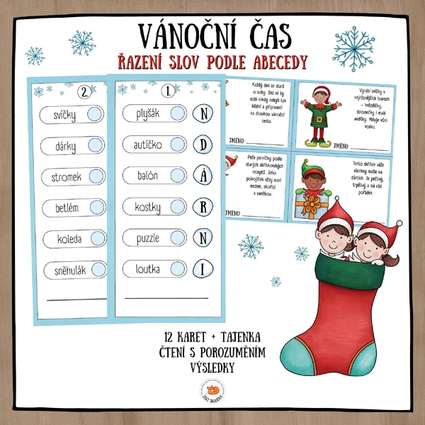 Řazení slov dle abecedy - Vánoční čas