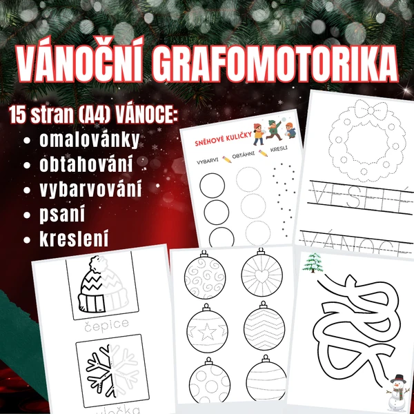 VÁNOČNÍ GRAFOMOTORIKA